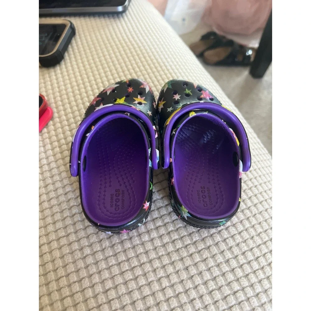 Crocs Kids' Shoes‎ Baya Slip On Clogs Purple Classic Stars US Size 6
